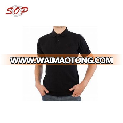 Fashion Crewneck Men's Black Plain Polo T Shirt