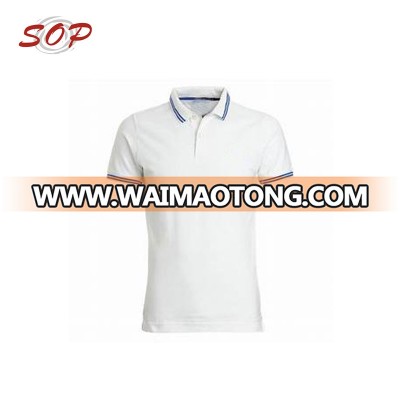 Stripe Collar and Rib Custom Logo Stock Polo Shirt